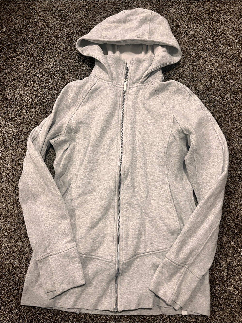 Lululemon Women’s Hooded Radiant Jacket Heathered Core Ultra Light Grey Sz 10